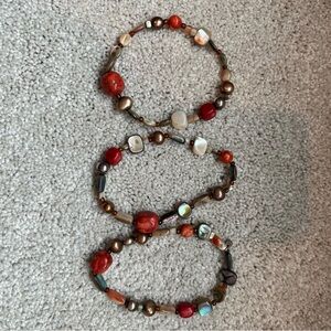 Vintage Silpada Coral Stretch Bracelets